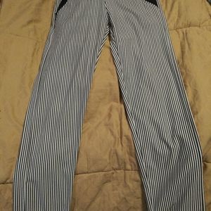 Dress up black strips pants